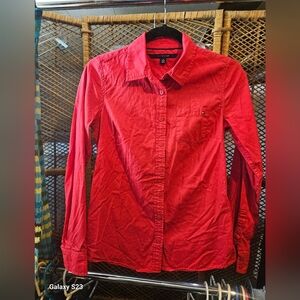 Tommy Hilfiger Red Button Down Shirt